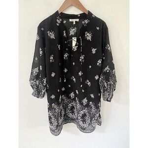 Speed Limit MPH Womens Black 3X Boho Short Sleeve MIDI Roll Tab Sleeve Dress